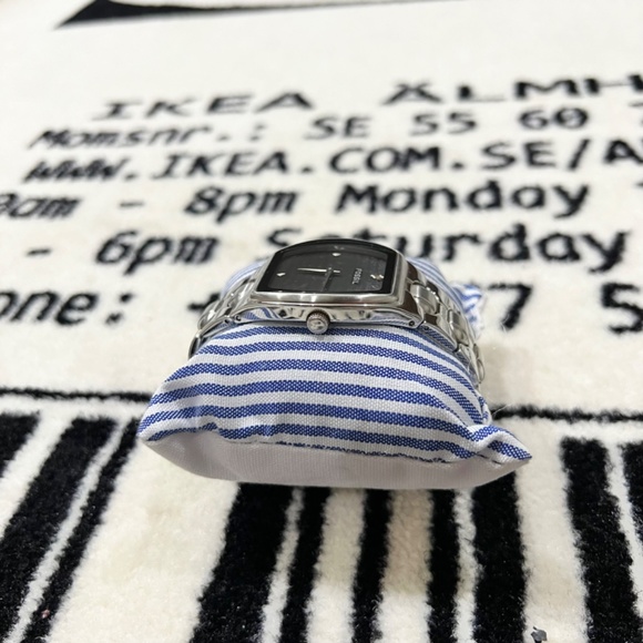 Vintage Fossil Arkitekt Carbon Fiber Pattern Dial Diamond Accent Watch - Picture 7 of 7